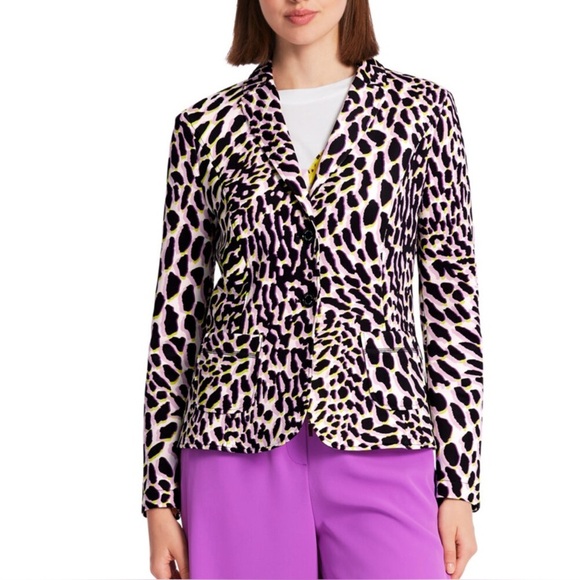 Marc Cain Leopard Print Blazer Size 2 - Picture 1 of 10